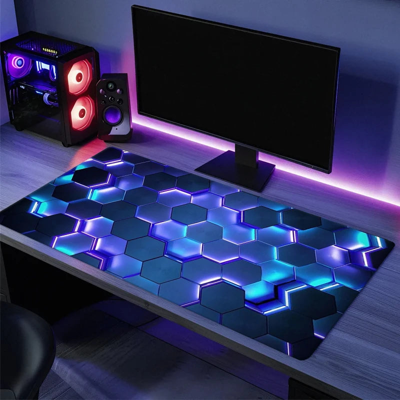 Non-Slip Rubber Gaming Mouse Pad with Sewn Edge Desk Mat