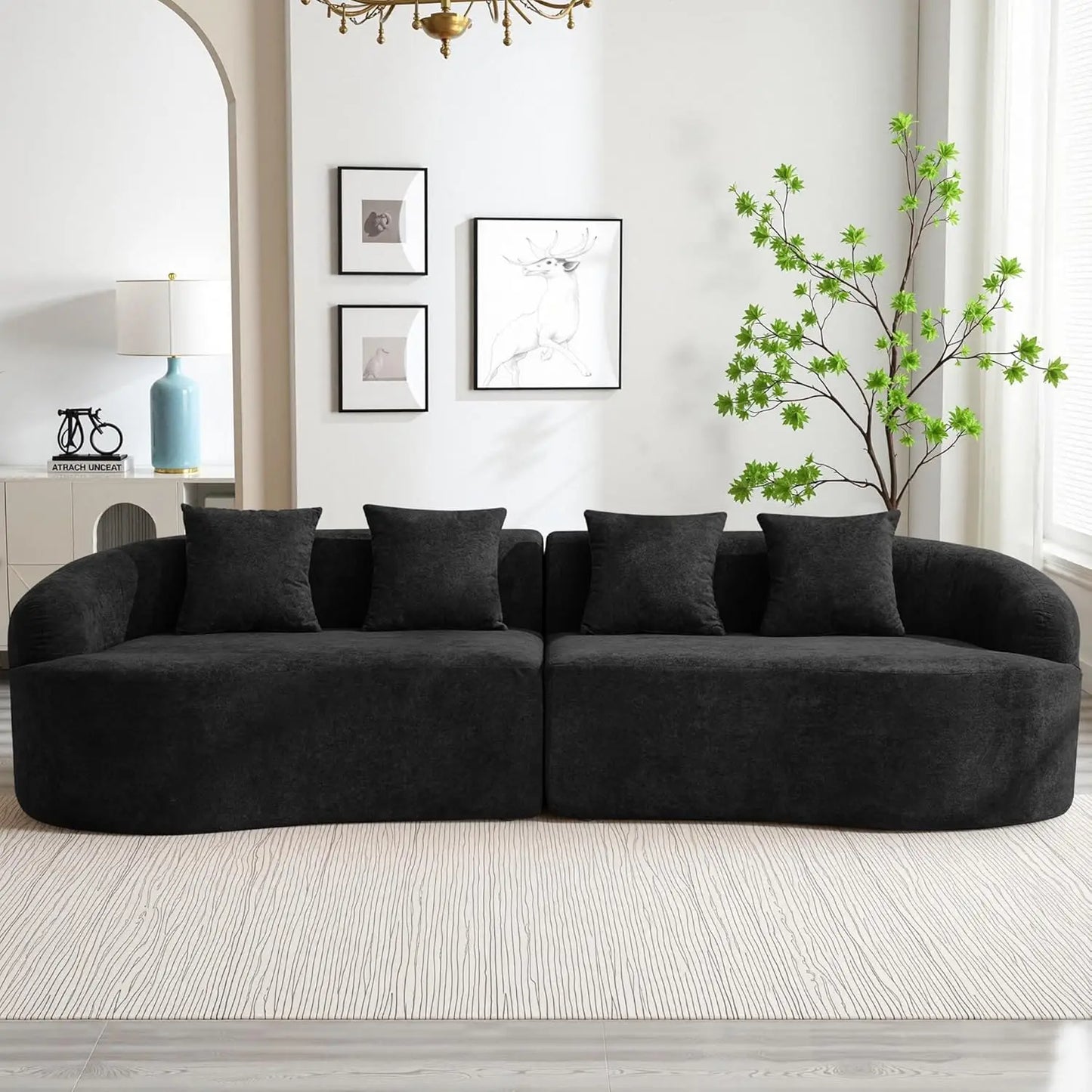 Modern Oversized Curved Cloud Chenille Sofa Sectional