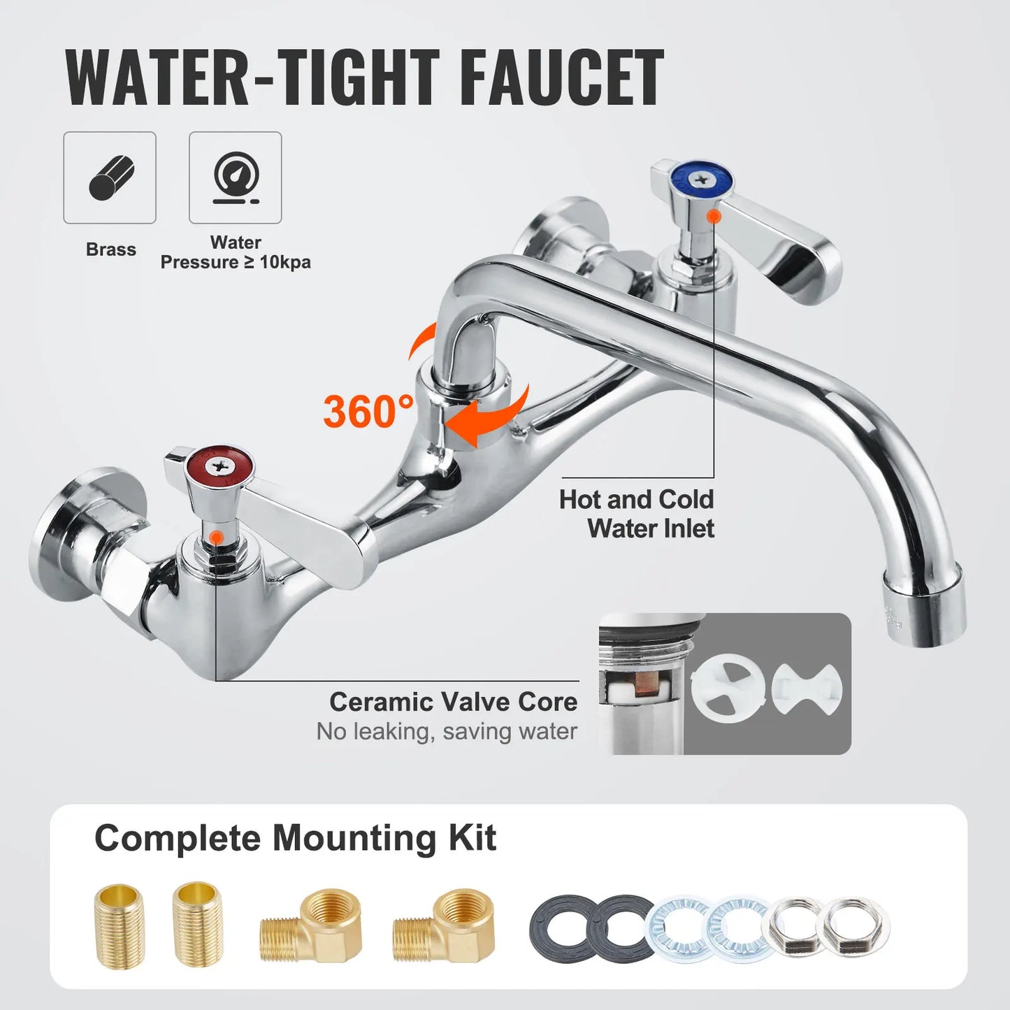 Stainless Steel Kitchen Prep And Utility Sink With Faucet Commercial