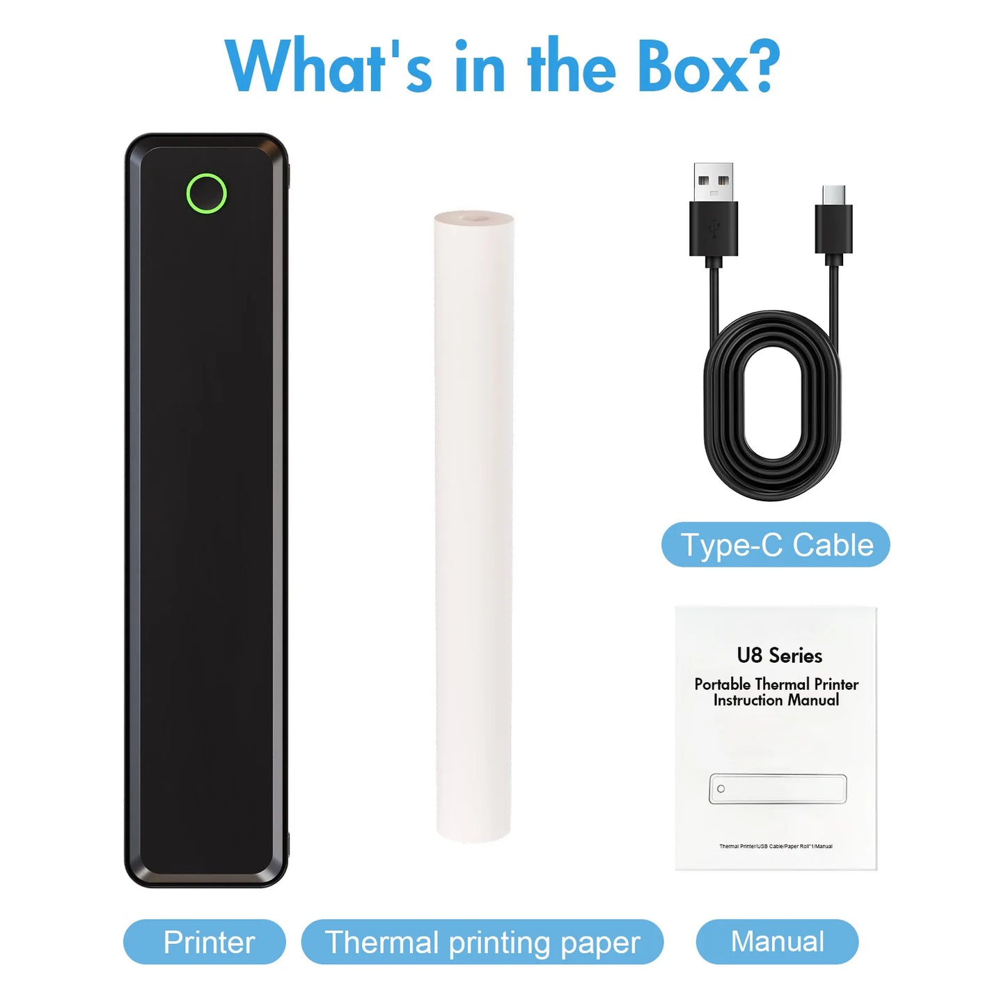TakeYou Portable Wireless Inkless Thermal Label Printer for Travel