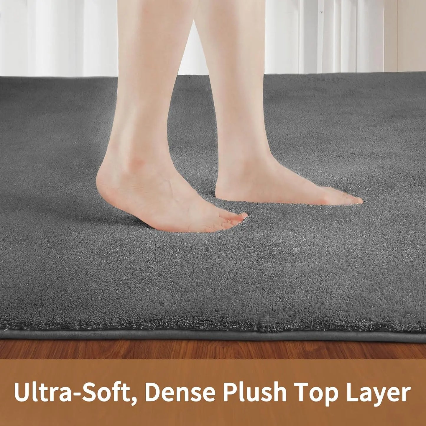Soft Fluffy Area Rug Wool Silk Machine Washable Non Slip
