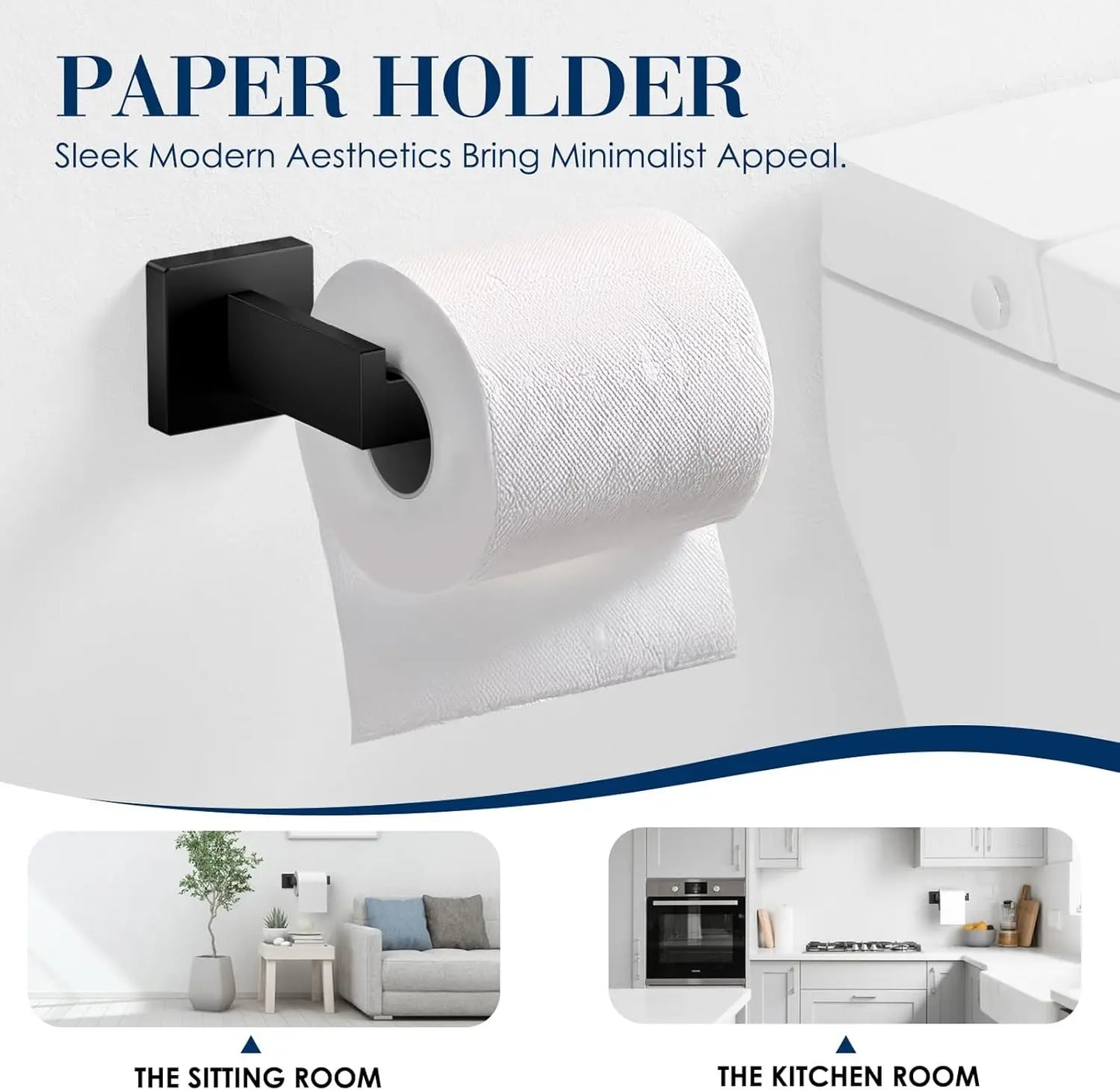 Stainless Steel Bathroom Towel Rack Set Wall Mounted 7 Piece
