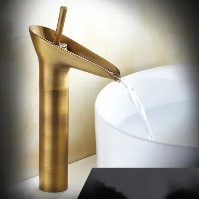 ZGRK Bathroom Faucet Single Lever Waterfall Basin Mixer Brass