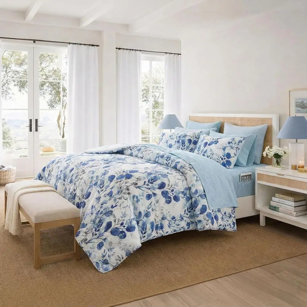 Seersucker Botanical Comforter Set Bed In A Bag Cotton Bedding