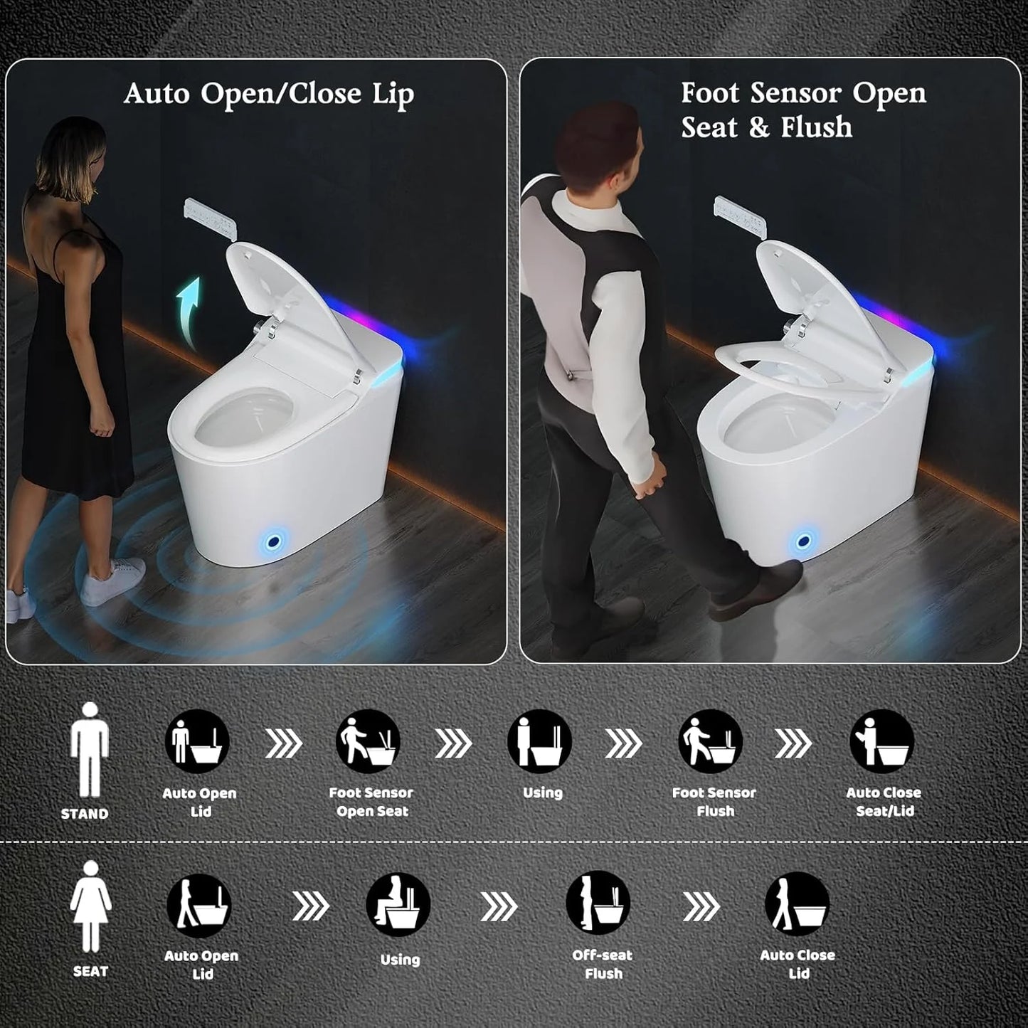 Tankless One Piece Smart Toilet With Bidet And Heated Seat