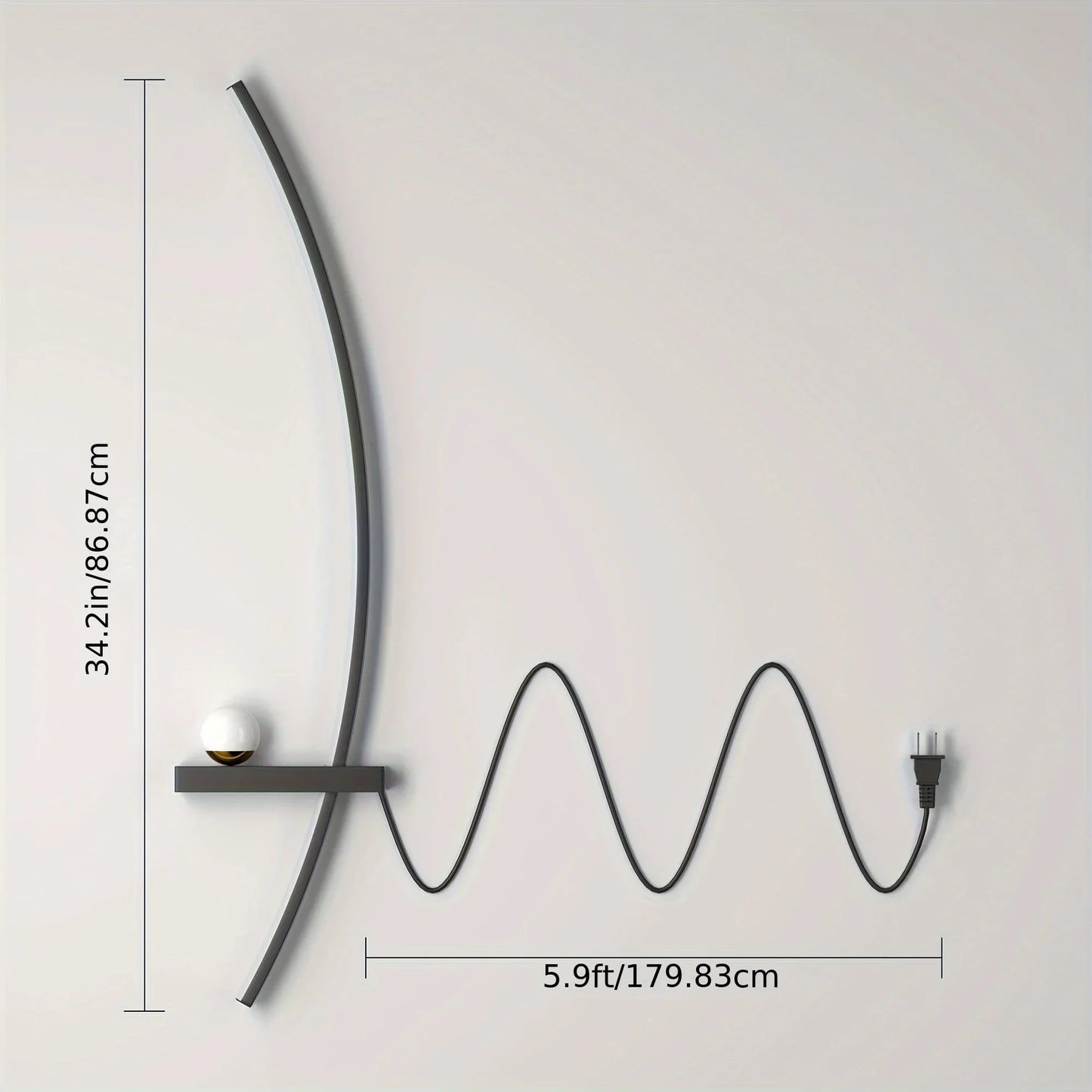 Two-Pack Modern Adjustable LED Wall Sconce Arc Bedside Lamp