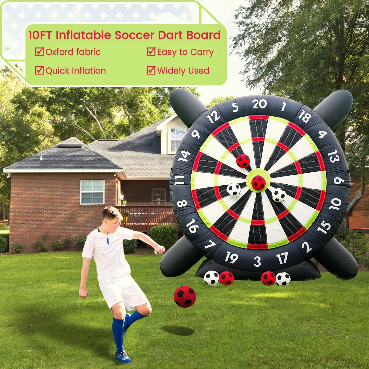 King Inflatable Giant Soccer Ball Darts Board With 8 Balls And Blower