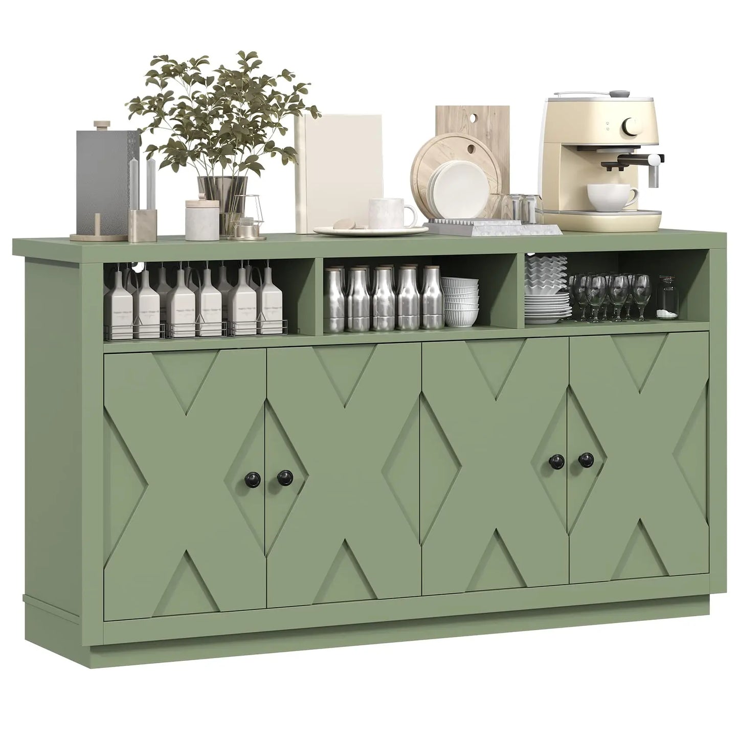 Buffet Cabinet With Storage Drawer And Charging Station