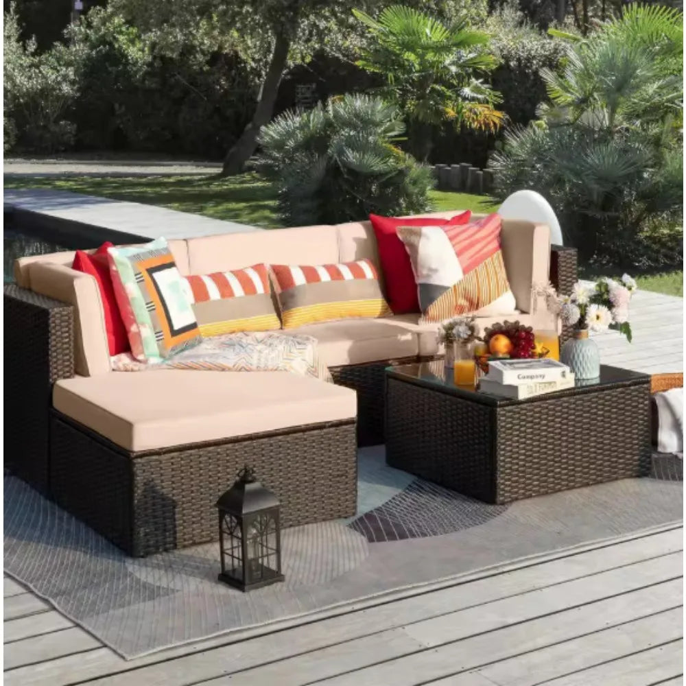 Patio Furniture Sectional Set Outdoor Sofa Garden Lounge