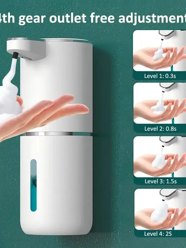 Touchless Foaming Soap Dispenser USB Rechargeable Automatic 4 Level Foam
