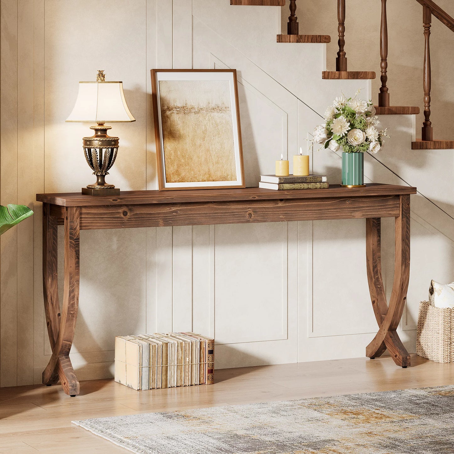 Tribesigns Solid Wood Console Table For Entryway And Hallway