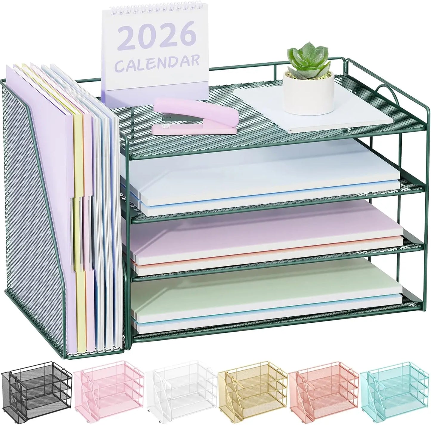 Desk Organizer With File Rack For Catalog And Reference