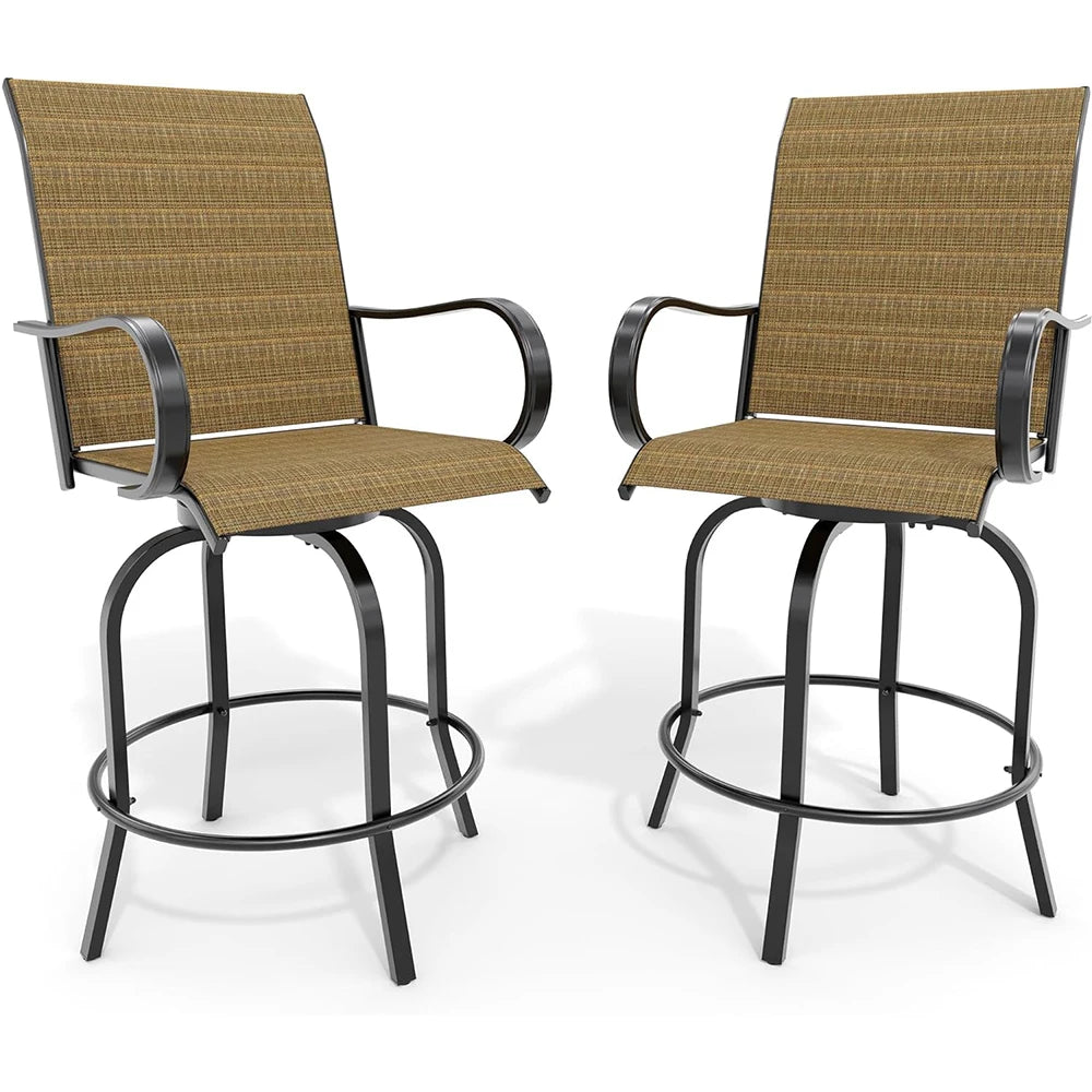 HiMISS Set of 2 All Weather Outdoor Swivel Bar Stools