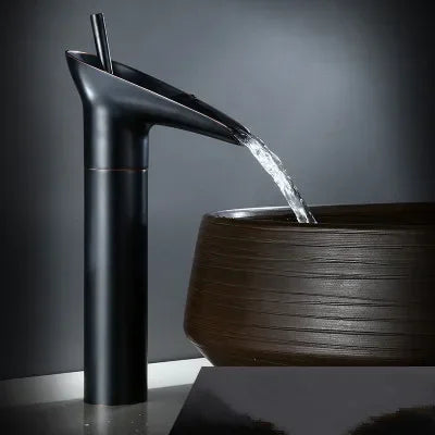 ZGRK Bathroom Faucet Single Lever Waterfall Basin Mixer Brass
