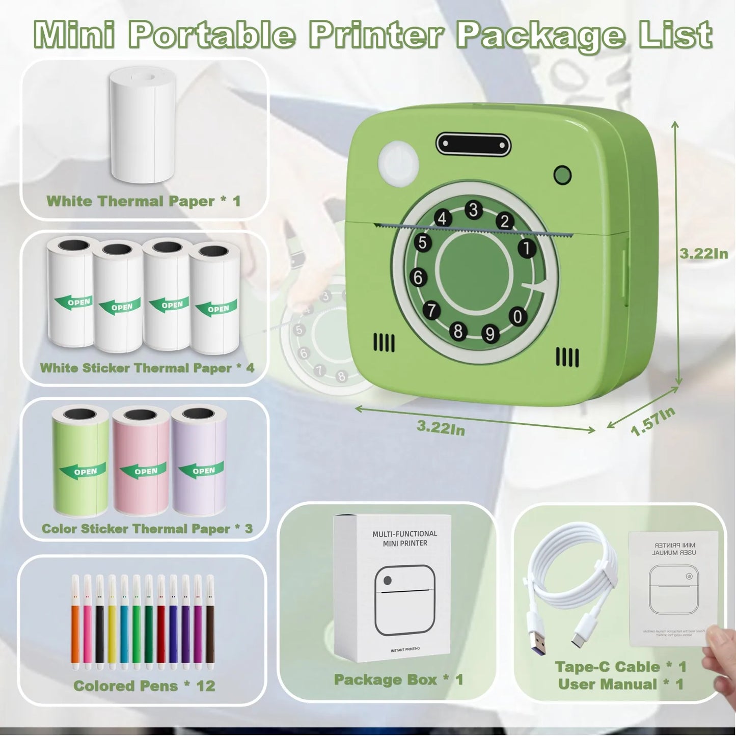 DOLEWAC M1 Photo Pocket Printer Bluetooth for iOS and Android
