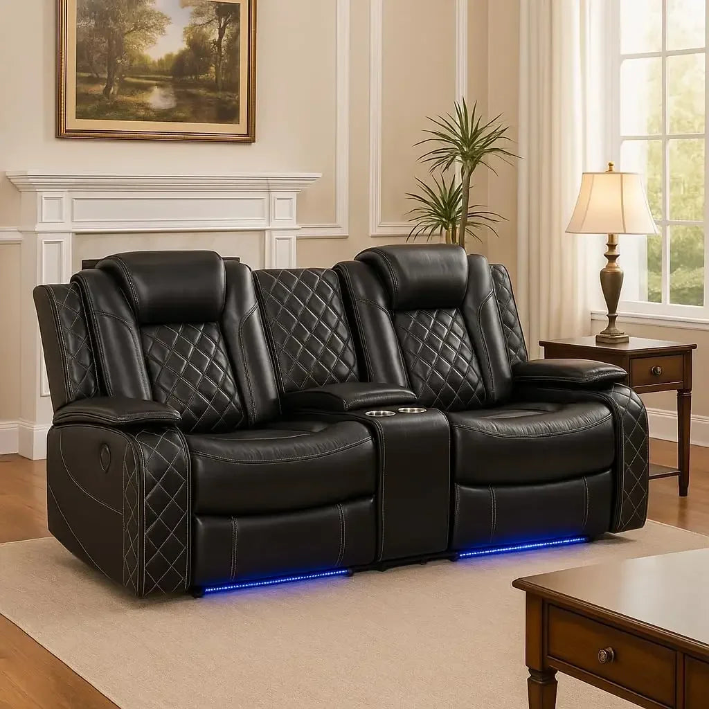 Electric Recliner Chair With LED Light And Wireless Charging
