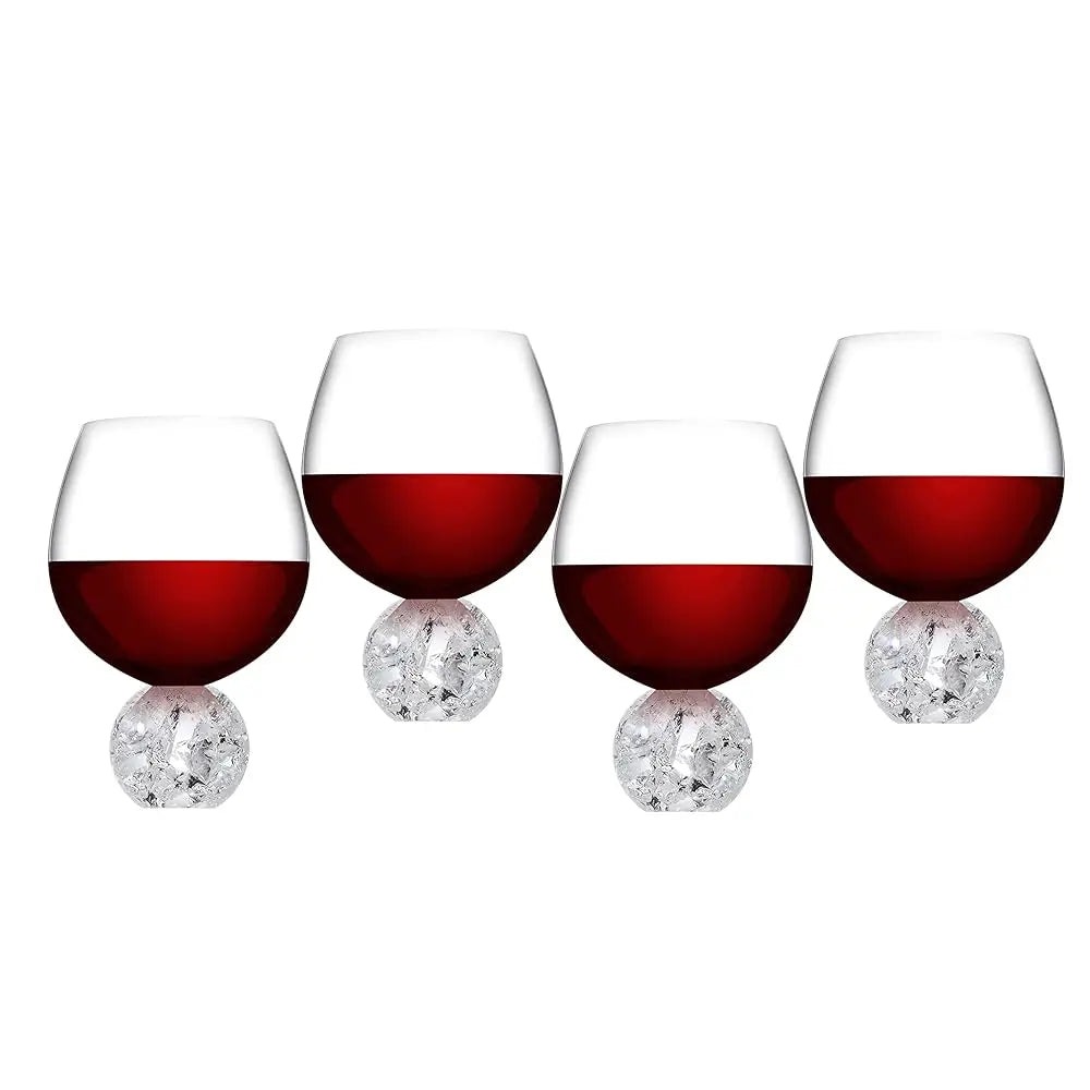 20Oz Crystal Wine Glasses Set Of 4 With Ball Base - Gift For Wine Tasting, Anniversary, Birthday - Large Unique Glasses For Red