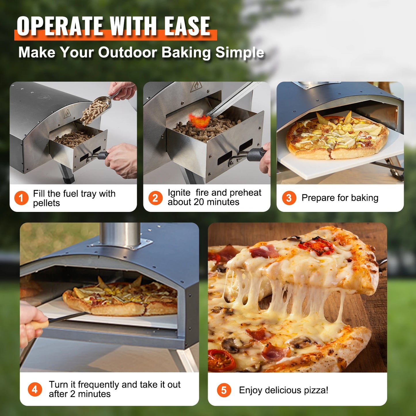 Outdoor Charcoal Oven Portable Stainless Steel Grill And Pizza Oven