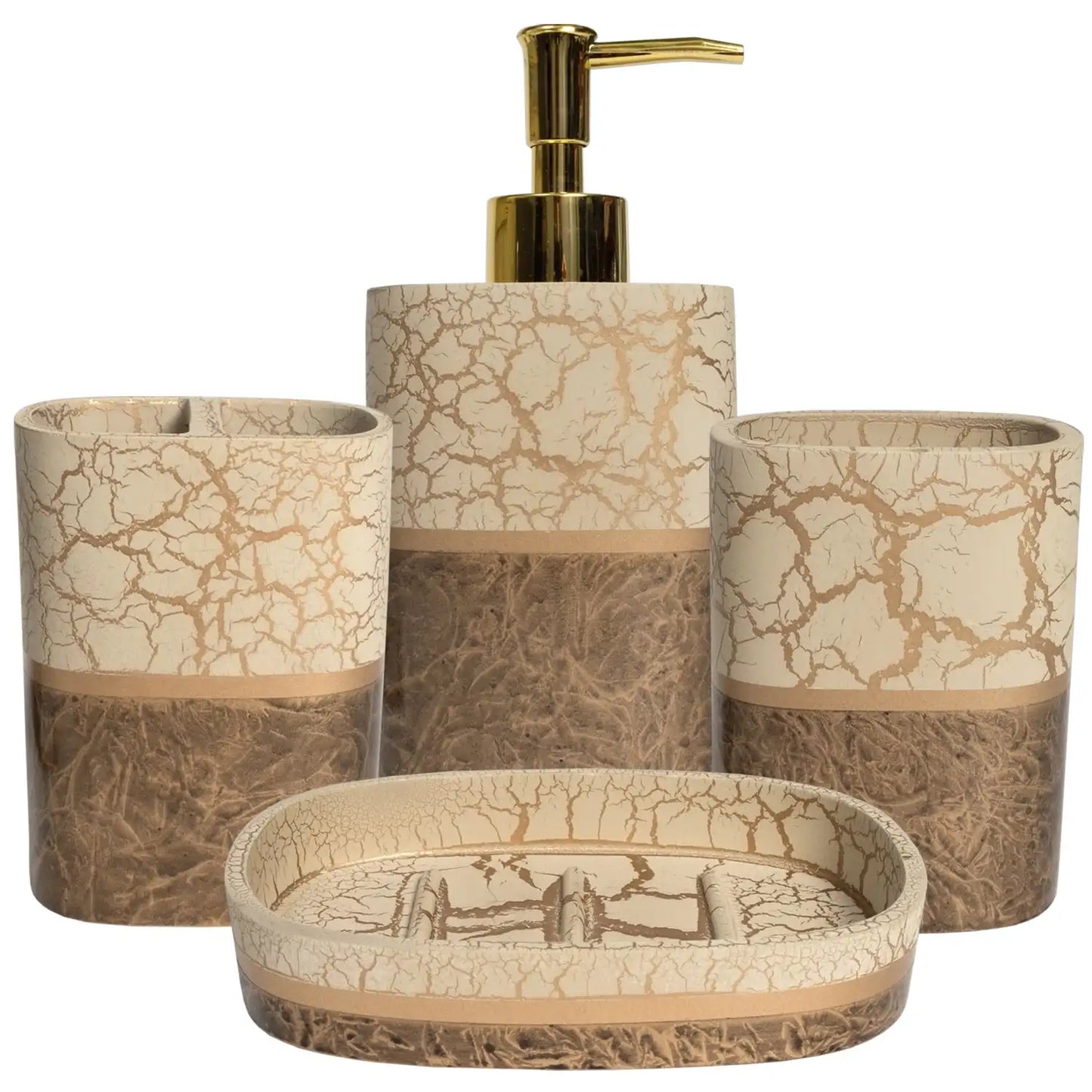 Handcrafted Concrete Four Piece Bathroom Accessory Set