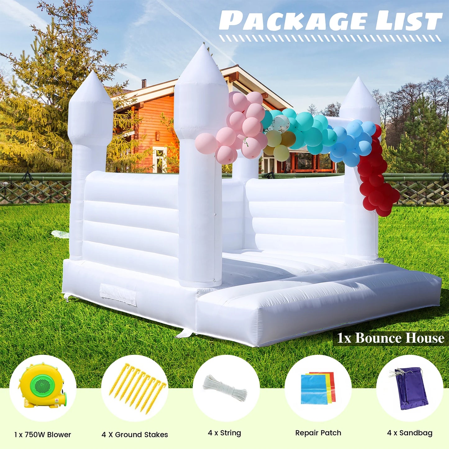 RTS Inflatable Giant Kids Bounce House PVC Castle for Parties
