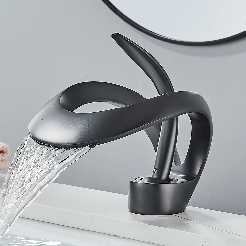Rozin Luxury Basin Faucet Waterfall Deck Mounted Mixer