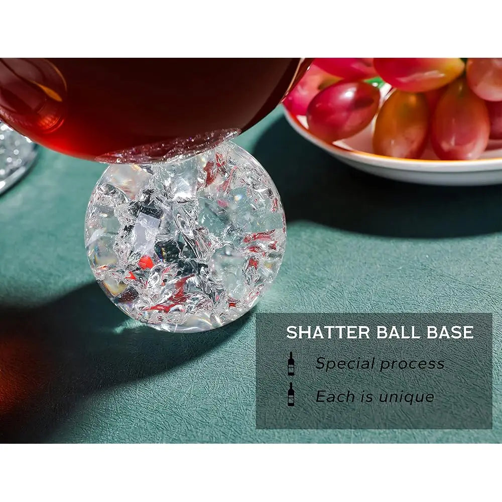 20Oz Crystal Wine Glasses Set Of 4 With Ball Base - Gift For Wine Tasting, Anniversary, Birthday - Large Unique Glasses For Red