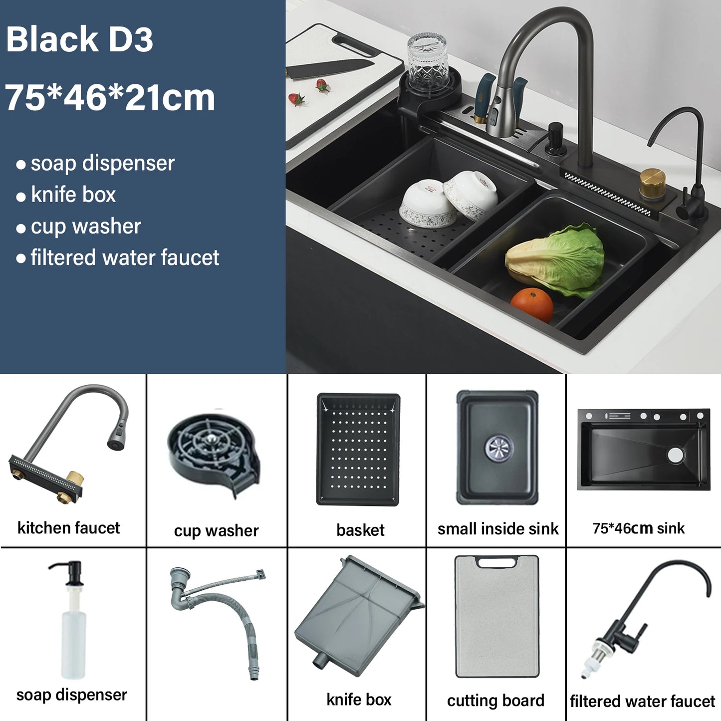 Shinesia Stainless Steel Kitchen Faucet Set With Digital Display